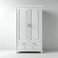 Szafa sypialna 2 drzwi 2 szuflady białe 100 x 55 x 200 cm w prostokątnych panelach MDF