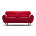 Sofa 2 czerwony aksamit prostokątna poliester aksamit siedzenia 165 x 90 x 88 cm