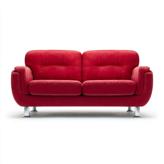 Sofa 2 czerwony aksamit prostokątna poliester aksamit siedzenia 165 x 90 x 88 cm