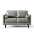 Sofa 2 miejsca szary PU skóra prostokątna kształt 140 x 82 x 85 cm