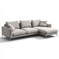 Sofa narożna z krzesełkiem z jasnym, szarym płaszczem 270 x 170 x 85 cm poliester L