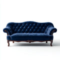 Sofa 3 granatowy niebieski miejsca 210 x 90 x 95 cm w poliestrowym aksamicie z liniową ramą z litego drewna