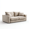 Sofa 2 beżowe fotele 180 x 95 x 85 cm w prostokątnym kształcie poliestru