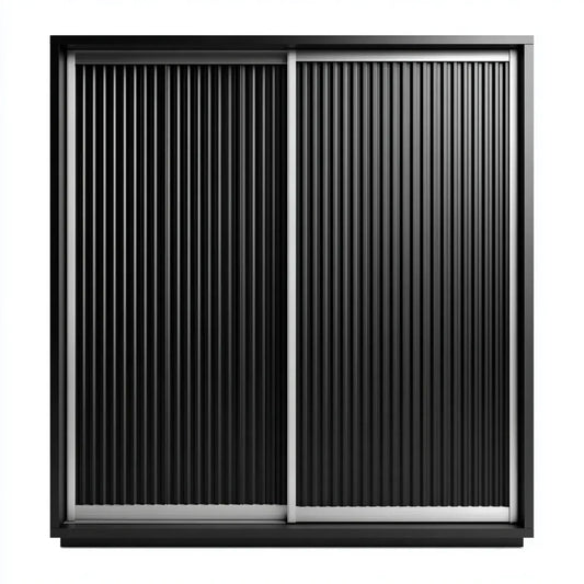 Szafa z drzwiami przesuwanymi Czarna srebro 120 x 60 x 200 cm stal aluminium prostokątne