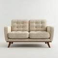 Sofa, 2-fotela Beżżowa 145 x 82 x 85 cm poliester z poduszką z pianki prostokątna