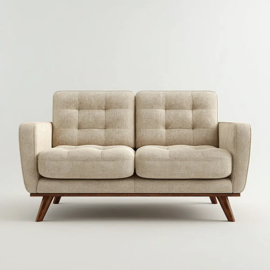 Sofa, 2-fotela Beżżowa 145 x 82 x 85 cm poliester z poduszką z pianki prostokątna