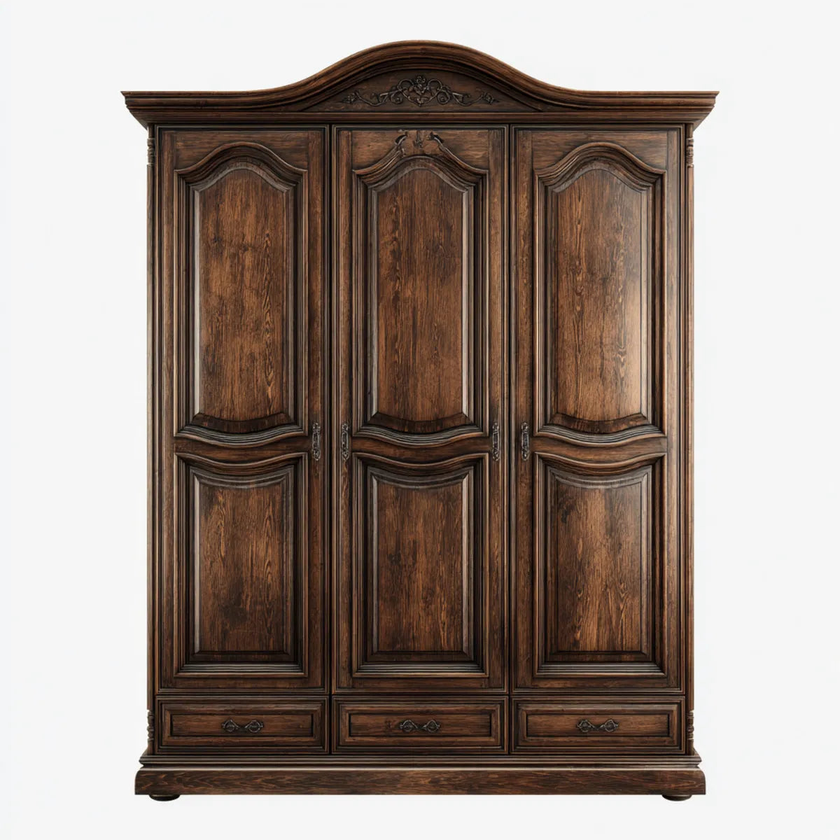 Szafa 3-drzwiowa ciemnobrązowe 180 x 60 x 220 cm w prostokątnym kształcie płyt z włókien MDF
