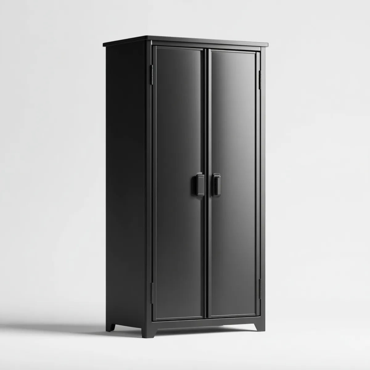 Szafa, Szafka sypialna 2 czarne drzwi 80 x 40 x 180 cm w prostokątnej stali