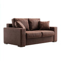 Sofa 2 brązowe miejsca w prostokątnym poliestrze 180 x 90 x 85 cm