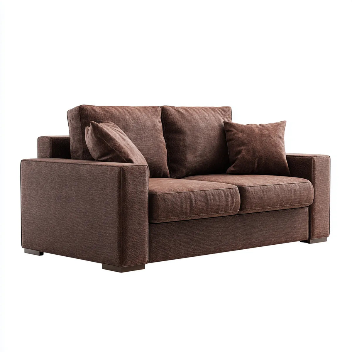 Sofa 2 brązowe miejsca w prostokątnym poliestrze 180 x 90 x 85 cm