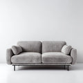 Sofa, Szara sofa poliestrowa z poduszkami cylindrycznymi 180 x 90 x 78 cm