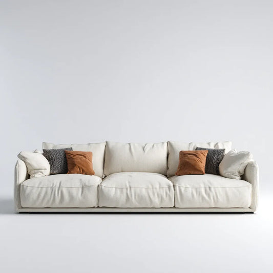 Sofa, 3 fotela liniowa sofa z kości słoniowej 240 x 100 x 85 cm powłoka poliestrowa