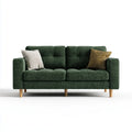 Sofa 2 ciemnozielone miejsca 170 x 85 cm w poliestrze z prostokątnymi litymi nóżkami z drewna, 170 x 85 x 85 cm