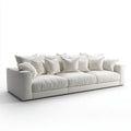 Sofa 3 białe siedzenia 300 x 110 x 85 cm w prostokątnym poliestrze