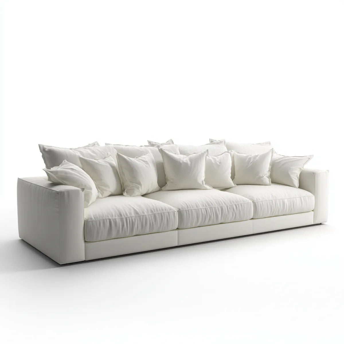 Sofa 3 białe siedzenia 300 x 110 x 85 cm w prostokątnym poliestrze