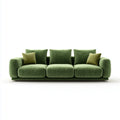 Sofa, 3 fotele zielone prostokątne poliestrowe aksamitne sofa 240 x 100 x 85 cm
