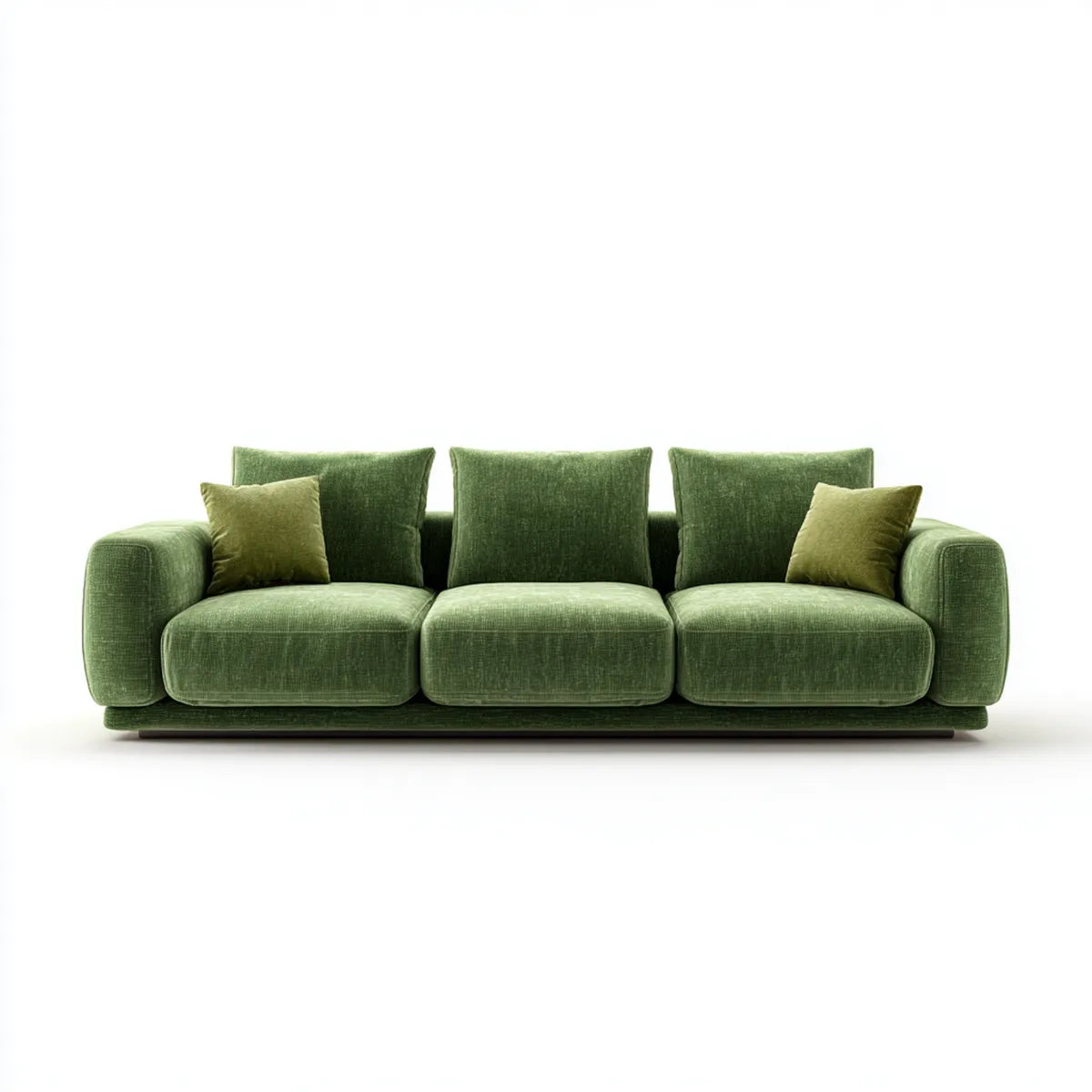 Sofa, 3 fotele zielone prostokątne poliestrowe aksamitne sofa 240 x 100 x 85 cm