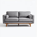 Sofa, Szara sofa poliestrowa z litymi nóżkami z drewna 180 x 85 cm, 180 x 85 x 85 cm