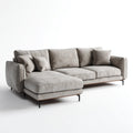 Sofa, Kanapa narożna z krzesełkiem z lewej szarej 270 x 165 x 85 cm w kształcie poliestru L