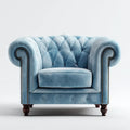 Fotel, Chesterfield fotel Jasnoniebieski 120 x 95 x 80 cm poliester aksamitny prostokątny