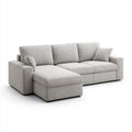 Sofa, narożna sofa z recyrem na lewym jasnym szarym 270 x 165 x 85 cm poliestrowy tkanina prostokątna